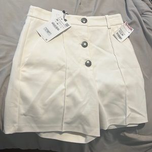 Never worn white high waisted ZARA shorts